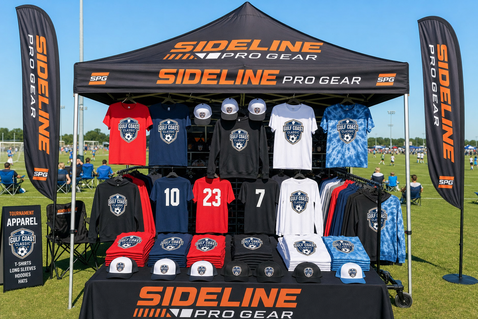 Sideline Pro Gear tournament booth